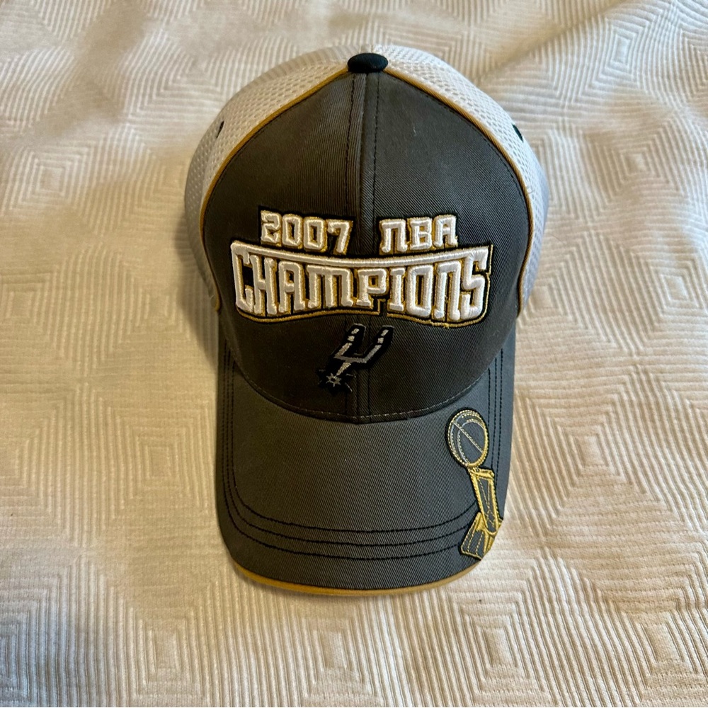 San Antonio Spurs 2007 NBA Championship Adidas Cap with Gold and White Accents
